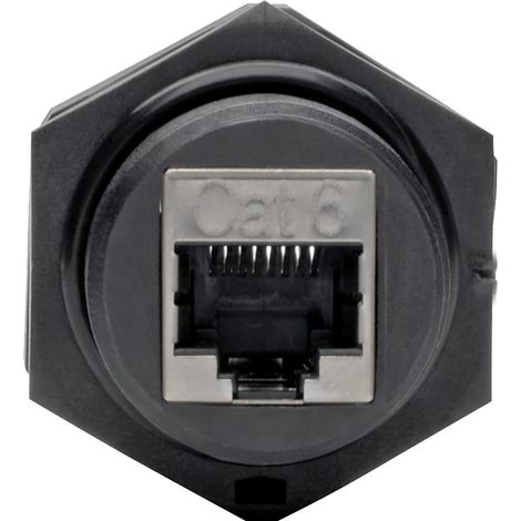 Tripp Lite N206-BC01-IND Acoplador de Mampara RJ45 para Cat5 / Cat6, Hembra a Hembra, Blindado, Industrial, Tapa Contra el Polvo - IP68, TAA (1/4)
