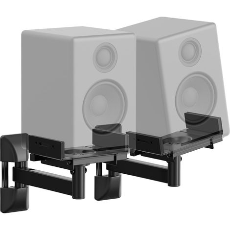 Lot de 2 Supports muraux universels pour Haut-parleurs - Entièrement réglable - Supporte jusqu'à 25 kg (1/5)
