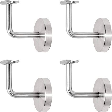 CCYKXA 4 Stück Handlaufhalterungen zur Wandmontage – Handlaufhalterung – Wandmontage – 3-Loch-Befestigung – mit Abdeckrosette mit 60 mm Durchmesser – für Rundrohre aus Edelstahl