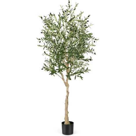 Olivo artificial con 1296 hojas y 72 frutos plantas de olivo 182 cm