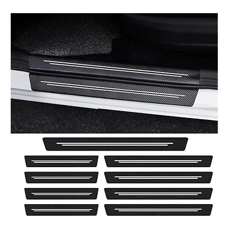 Lot de 9 Protections de Seuil de Porte Voiture Universelles – Aspect Fibre de Carbone Anti-Rayures (1/5)