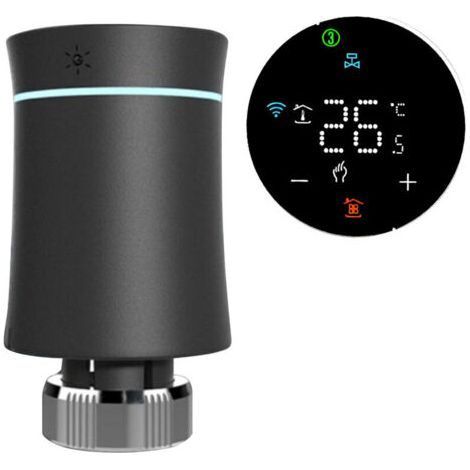 Eosnow Thermostat de radiateur intelligent BRT-100 pour climatiseur et WiFi avec contrôle par application, écran tactile numérique LED, économie d'énergie, thermostat programmable 5+2 (passerelle de t (1/4)