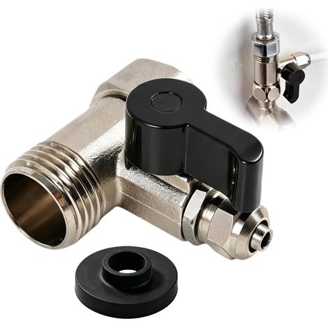 Vanne en T nickelé cuivre adaptateur robinet pour tuyaux 6/18/20 mm (1/5)