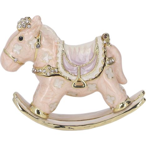 Cette adorable boîte à bijoux en forme de poney, fabriquée en alliage de zinc, est une boîte à bijoux multifonctionnelle en métal qui attire le regard et convient parfaitement pour une coiffeuse ou po (1/5)