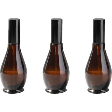 3 Pièces Flacon Pulvérisateur en Verre Noir, Bouteilles Vides, Distributeur de Parfum pour Huiles Essentielles et Parfum, Portable, Léger, pour Voyage (1/5)