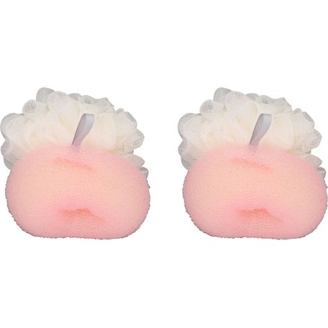 Lot de 2 Éponges de Douche en Maille Exfoliantes Double Face, Gommage Corps pour Bébé, Nettoyant Peau, Accessoire Salle de Bains (1/5)