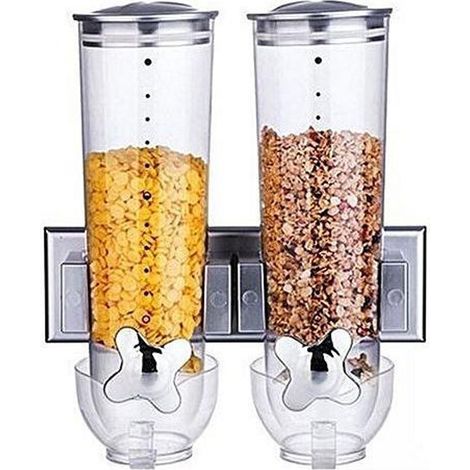 Distributeur Mural Double - 1,4 L - Pour Céréales Sèches - Lot De 2 (1/5)