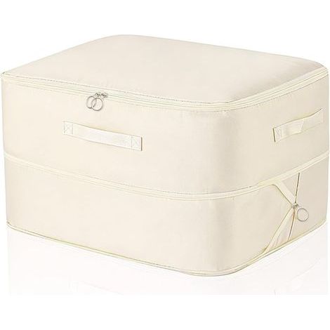Organisateur Compression Auto Ultra Peu Encombrant, 524260cm Sac Compressant Couette Capacité Grande, Organisateur Rangement Mobile Ultraléger pour Ranger Vêtements, Oreillers, Couvertures(Beige) (1/5)