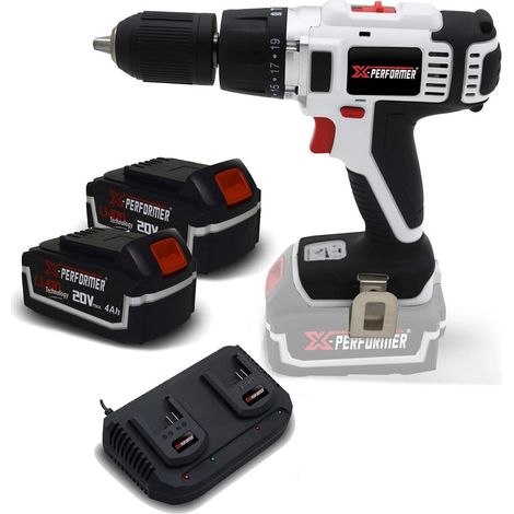 Perceuse visseuse percussion 20V LITHIUM X-Performer XP2CID20LI - Mandrin Auto + 2 Batteries 4 Ah et double chargeur