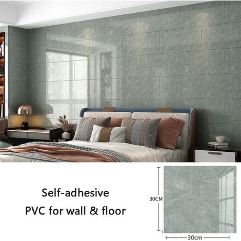 (Style 6, 10 pièces - 30x30cm) Stickers muraux en PVC, papier peint imitation carrelage céramique, imperméable, décoration de fond. (1/3)