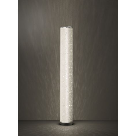 Lampada Piantana Terra Led Cilindro Tessuto Bianco Effetto Cielo Tico GD Trio (1/5)