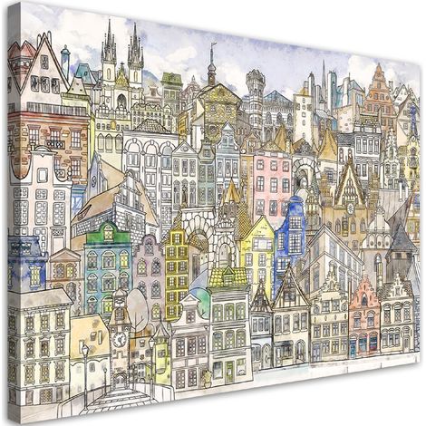 Tableau sur toile Ville joyeuse 60x40 (1/5)