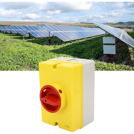 Interrupteur d'isolement de charge photovoltaïque CA 415 V 4 pôles 25 A, coupe-circuit rotatif, commutateur de transfert universel, étanche, ignifugé, pour usage extérieur