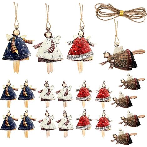 20 Pendentifs Ange Lumineux pour Sapin de Noël (1/5)