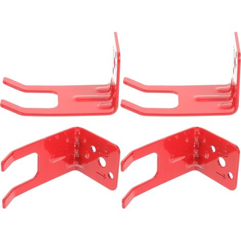 mural en fer rouge pour extincteur lot de 4 fixation en L
