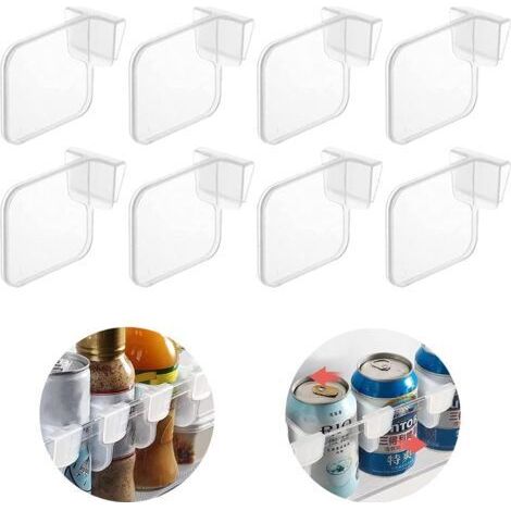 Panier de rangement en plastique transparent, séparateur d'espace, boîte de rangement pour réfrigérateur, séparateur de boîte de rangement pour réfrigérateur (10 pièces) (1/5)