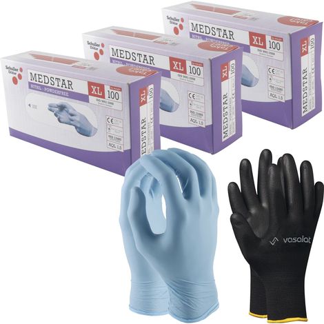 vasalat Einweghandschuhe Nitril Med EN 374-1 blau Gr.XL 300 Stück (1/5)