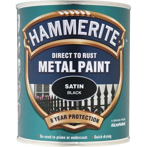 Hammerite - Satin Direct To Rust Metal Paint- 2.5L - Black (1/5)