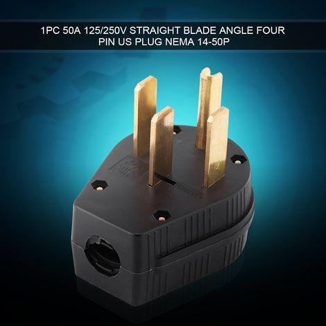 Winkelstecker mit vier geraden Stiften, 50 A, 125/250 V, NEMA 14-50P (1/5)