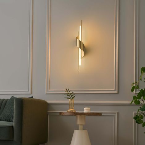 Goldene LED-Wandleuchte minimalistisch und länglich 18W - Zénaïa (1/5)