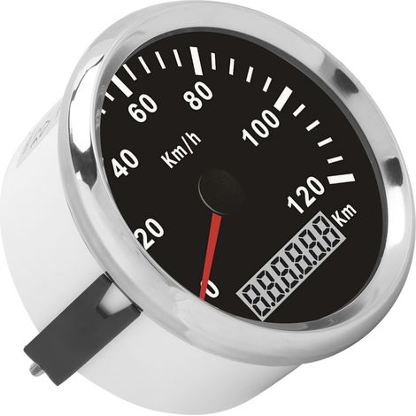 Compteur de vitesse automobile 3‑3/8 po (8,6 cm) 0‑120 km/h avec signal GPS à impulsions 9‑32 V CC pour bateau, yacht et moto (1/5)