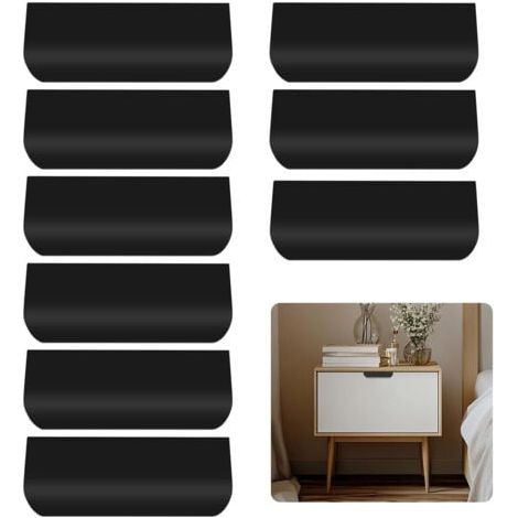 9 pcs Poignée d’Armoire, Invisible Poignées Meuble Tiroir, Poignées de porte Dissimulées Poignée Encastrée Affleurante Pour tiroirs portes d'armoires,Commode, Distance du Trou-96mm (1/5)