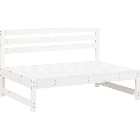 Canapé blanc de jardin, 120x80 cm, en pin massif. (1/5)