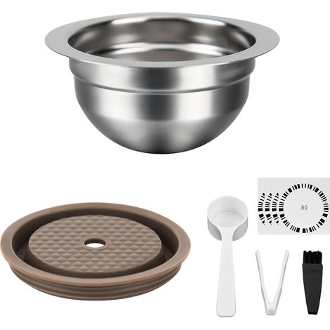 Dosettes de café réutilisables compatibles avec Pop, Plus, dosettes rechargeables en acier inoxydable (80 ml)