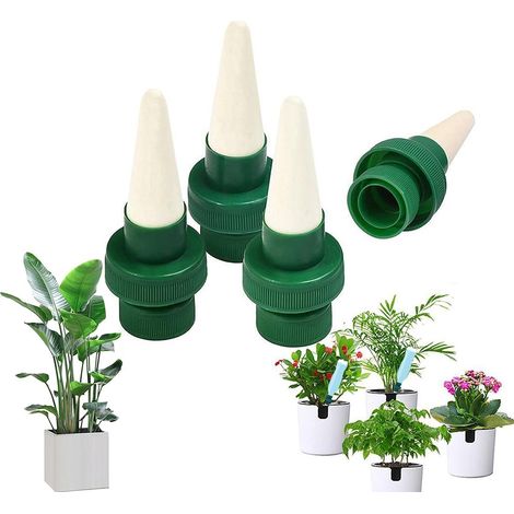 Drip Irrigation Bottle, 4 Pieces Ceramic Drip Irrigation Automatic Watering Plants Self Watering System for Garden Home Indoor Outdoor (1/5)