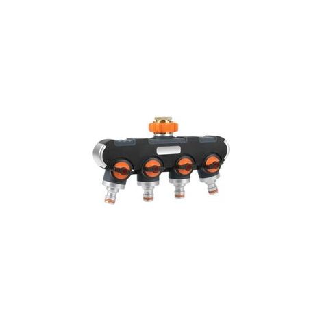 Distributeur 4 Voies : Distributeur d'Eau 3/4" et 1/2" Avec Adaptateur Robinet Pour Arrosage Jardin Clock & Gard (1/4)
