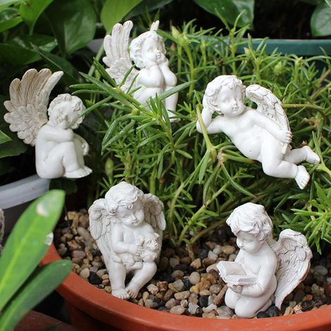 Figurine Ange en Résine pour Jardin Miniature et Plantes en Pot - Décoration de Paysage (1/5)