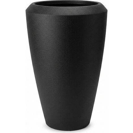 Vaso Alto Cilindrico in HDPE nero Effetto Grafite H 86.3cm Fioriera Moderna da Interno ed Esterno colonna porta piante Elegante scenografica Extra Resistente per Grandi Piante e Alberelli