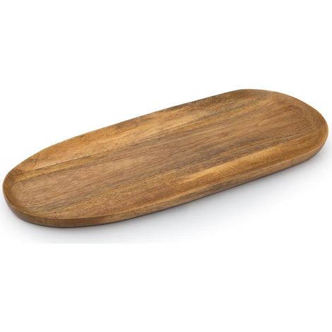 Jamie Oliver Big Love - Tabla multiusos ovalada, madera de mango certificado FSC, forma irregular, bandeja de servicio, utensilios de madera, solo lavado a mano, 57 x 25 x 3 cm