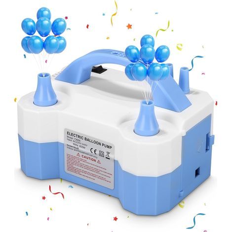 Gonfiatore per palloncini da 400 W, pompa elettrica per palloncini con doppio ugello per decorazioni di matrimoni, compleanni e feste. (1/5)