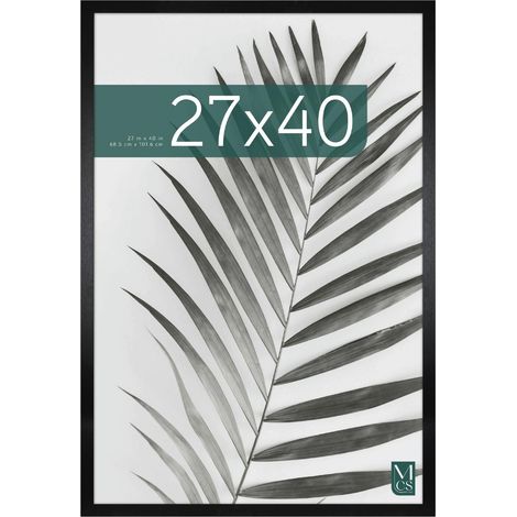 Cadre Poster de Cinéma 68,6 x 101,6 cm, Aspect Bois Noir, Bois MDF, Fixation Murale Verticale et Horizontale, Grand Cadre Photo pour Affiches de Films et Œuvres d'art Lot de 1 (1/5)