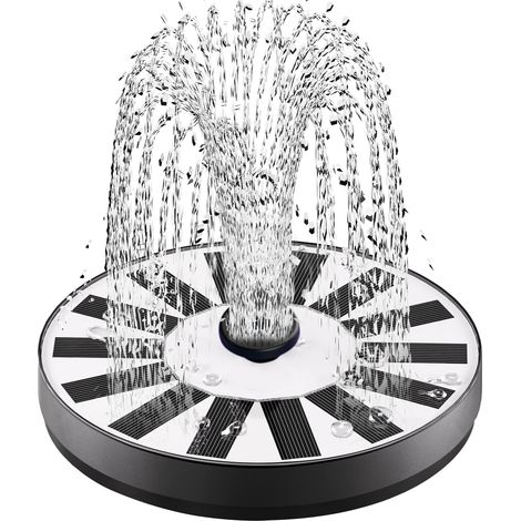 Fontaine Solaire Pompe Verre,Solaire Flottant Extérieur Fontaine Pompe Bassin Solaire avec 8 Buses pour Bain d'oiseaux Aquarium Étang Piscine Patio Jardin Fontaine Décoration de Jardin