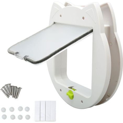 Chatière silencieuse à 4 points de verrouillage, résistante aux intempéries, couleur blanche, pour porte, fenêtre ou placard (1/5)