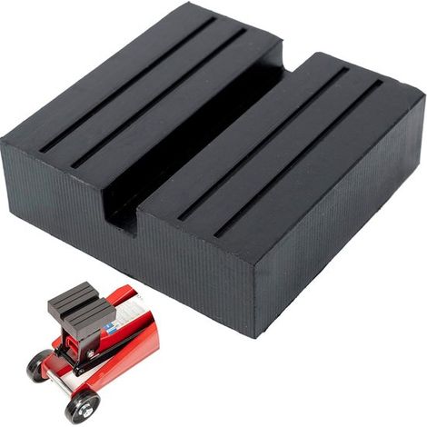 Universelle Gummi-Wagenheberauflage, 75x75x25 mm, mit U-förmiger Aussparung, geeignet für alle Wagenheber bis 3,5 Tonnen - rutschfester Wagenheber. (1/5)