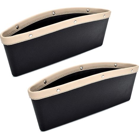 (Lot de 2 blancs) Organisateur d'espace pour siège auto, rangement pour console centrale, poche de rangement, accessoire universel pour l'intérieur de voiture (femme) (1/5)