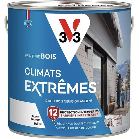 Peinture bois V33 Climats Extrêmes Satin Blanc 2 L (1/2)