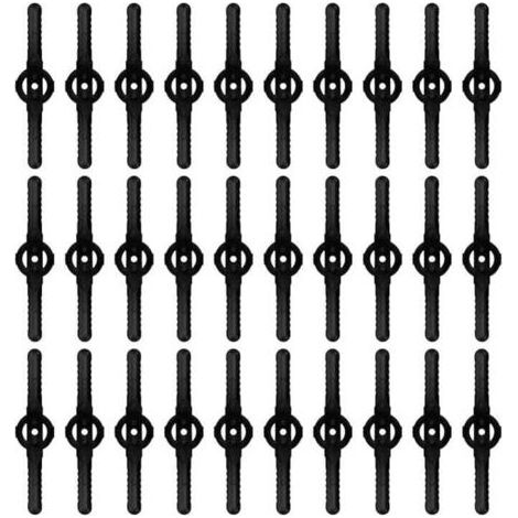 Lot de 30 Lames Coupe, Bordures Rechange Plastique Durable, Pour Tondeuse et Débroussailleuse(Noir) (1/5)
