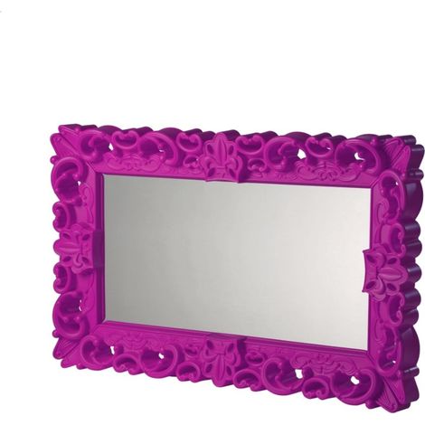 Mirror of Love Fucsia dolce - Medio specchio di design originale Slide colorato moderno barocco camera ingresso sala da pranzo salotto (1/4)