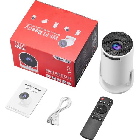 Proyector, fuente de luz LED, proyección en pantalla de 100 pulgadas, proyector HD (1/2)