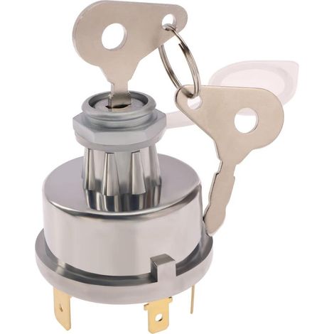 4-poliger, 6-poliger Zündschalter mit 2 Schlüsseln, universelle Montagebohrung, 12 V/24 V, 15 mm, für Pkw, Traktoren, Landwirtschaft und Industrieanwendungen (1/5)