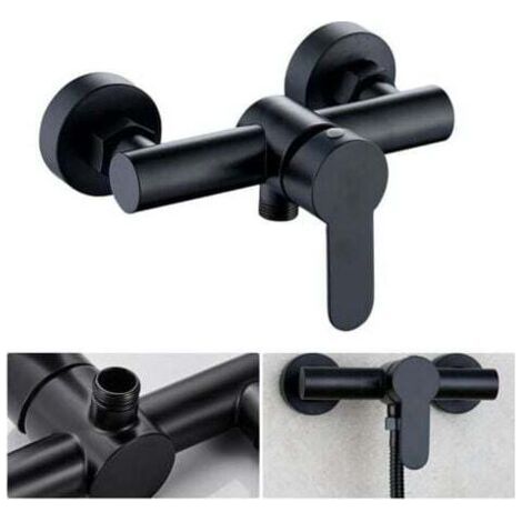 Robinet de douche en acier inoxydable 304 Robinet mitigeur de douche chaud et froid pour salle de bain - Noir, 1pc-Chrom (1/4)