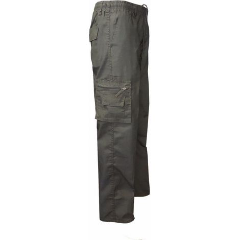 1 pièce Pantalon cargo homme, extensible, 7 poches, léger 221 g/m², taille élastiquée, bas élastiqués, pour travail et loisirs (1/5)