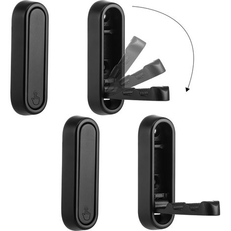 Patères pliantes, crochets muraux noirs pliables (lot de 4), crochets pliables ultra-résistants, crochets pour serviettes de salle