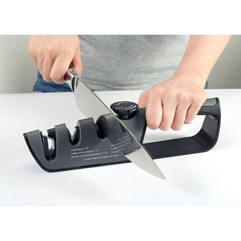 Aiguiseur Couteaux Professionnel à 3 Niveaux - Eguiseur de Couteau Japonais avec Poignée à Angle Réglable (1/4)