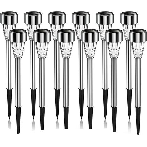 Lampes solaires de jardin, 12PCS Lampe Solaire au Sol Etanche IP65, Lumière Solaire Décoration Eclairage pour Chemins Terrasse Pelouse (1/4)