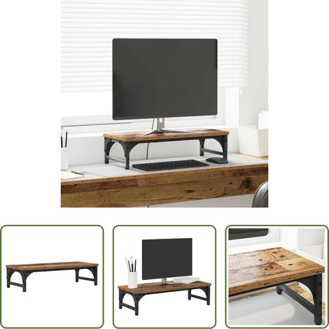 Support écran bois - Support de moniteur Bois Ancien 55 x 23 x 14 cm (1/5)